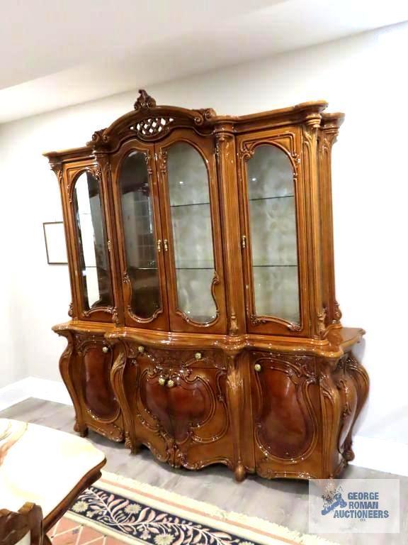 Carlotta mahogany marble top server with mirror. Made by Peccioli-pi imported from Italy. 107" long