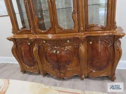 Carlotta mahogany marble top server with mirror. Made by Peccioli-pi imported from Italy. 107" long