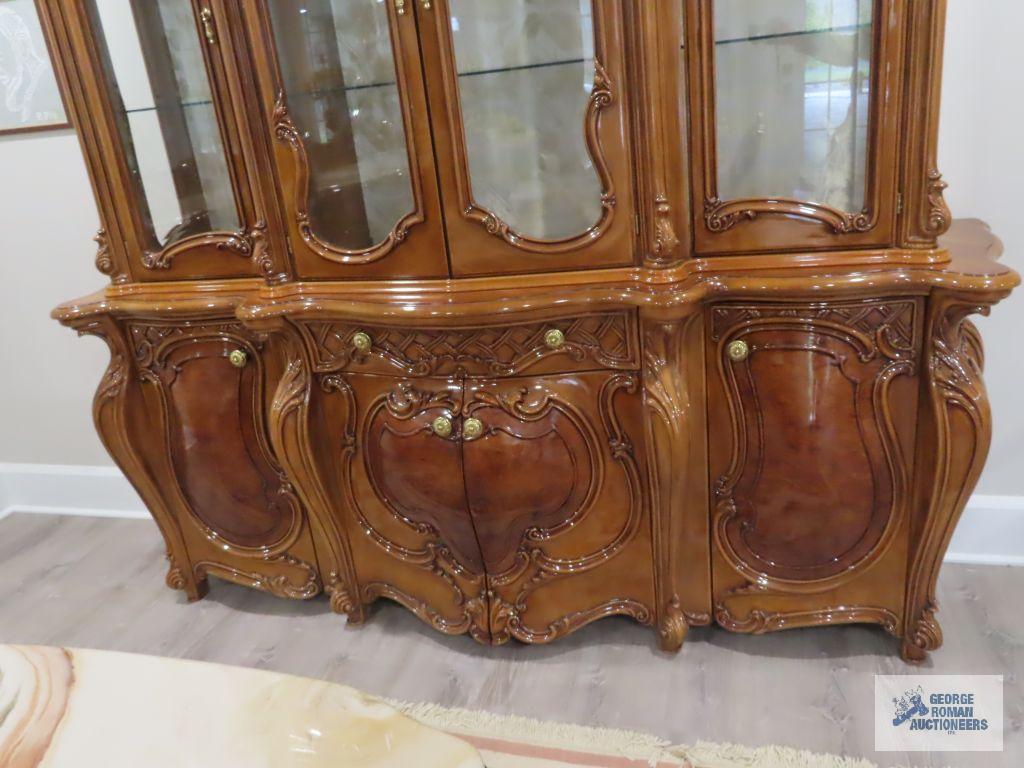 Carlotta mahogany marble top server with mirror. Made by Peccioli-pi imported from Italy. 107" long