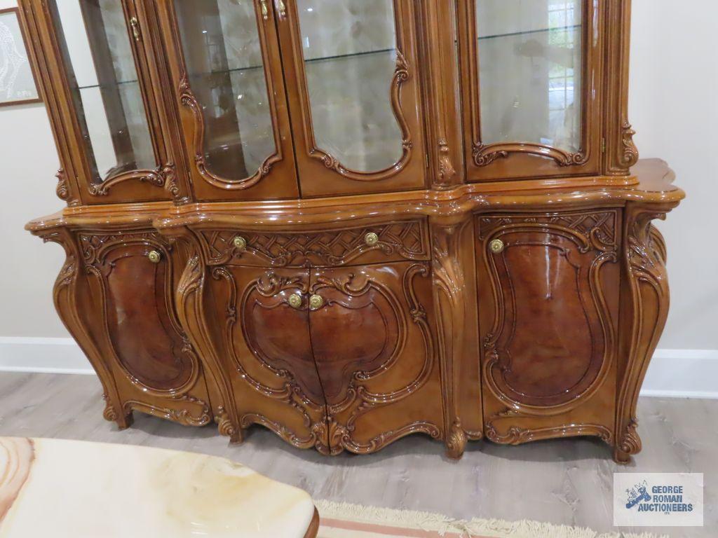 Carlotta mahogany marble top server with mirror. Made by Peccioli-pi imported from Italy. 107" long