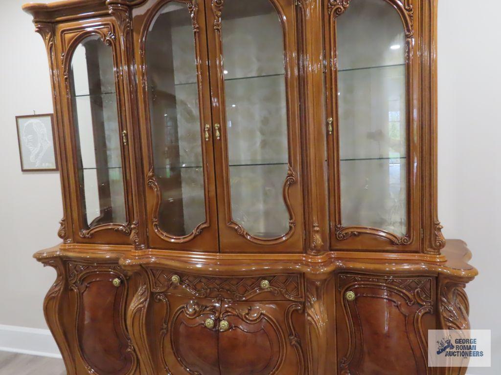 Carlotta mahogany marble top server with mirror. Made by Peccioli-pi imported from Italy. 107" long