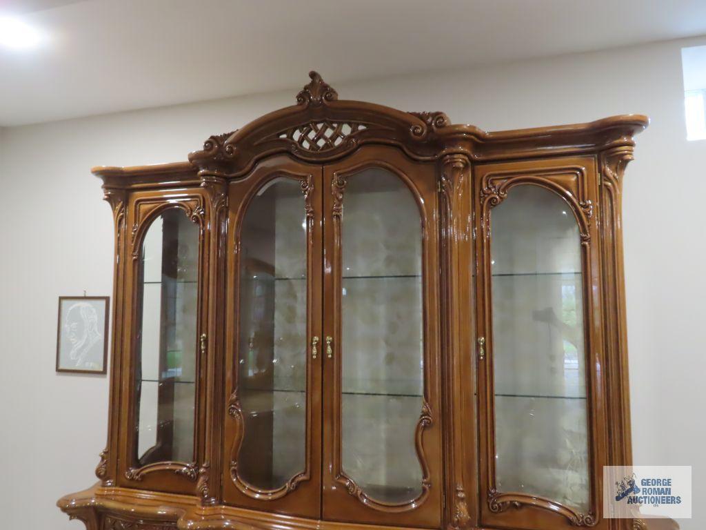Carlotta mahogany marble top server with mirror. Made by Peccioli-pi imported from Italy. 107" long