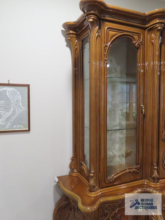 Carlotta mahogany marble top server with mirror. Made by Peccioli-pi imported from Italy. 107" long