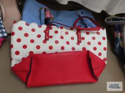 Various purses including Liz Claiborne, Max studio, and polka dot purse