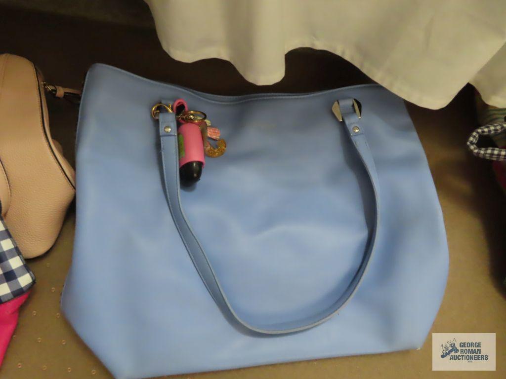 Various purses including Liz Claiborne, Max studio, and polka dot purse