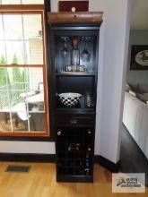 Two piece wine rack with shelves. No contents