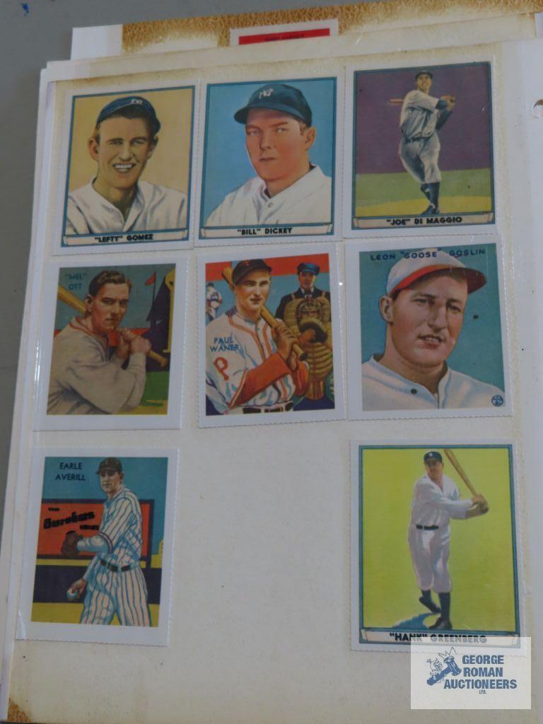 Big League Chewing Gum reprint baseball cards, Cracker Jack reprint cards, and other reprints