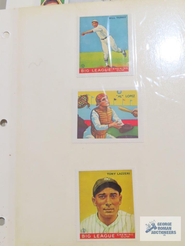 Big League Chewing Gum reprint baseball cards, Cracker Jack reprint cards, and other reprints