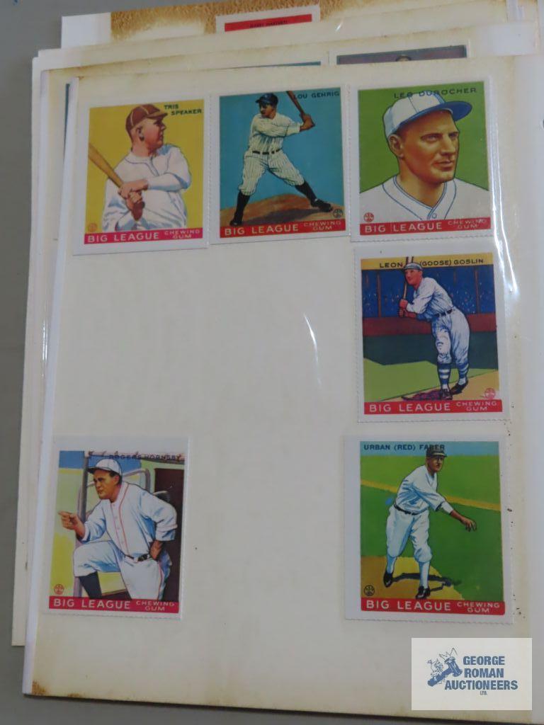 Big League Chewing Gum reprint baseball cards, Cracker Jack reprint cards, and other reprints
