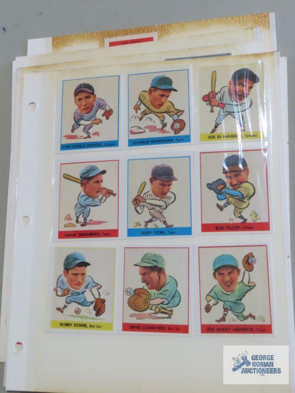 Big League Chewing Gum reprint baseball cards, Cracker Jack reprint cards, and other reprints