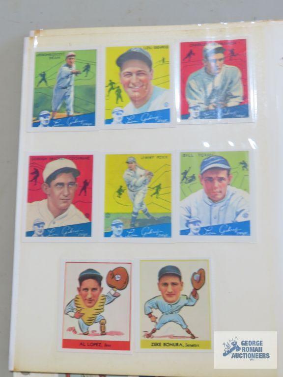 Big League Chewing Gum reprint baseball cards, Cracker Jack reprint cards, and other reprints