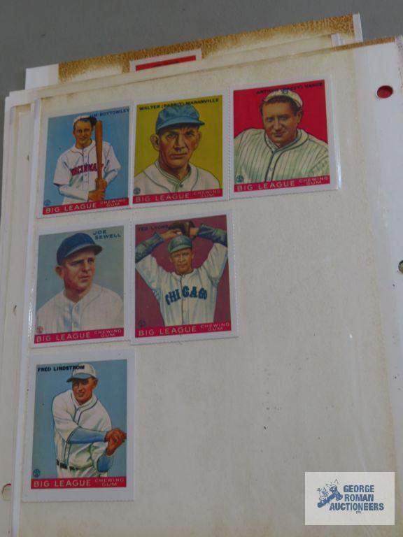 Big League Chewing Gum reprint baseball cards, Cracker Jack reprint cards, and other reprints
