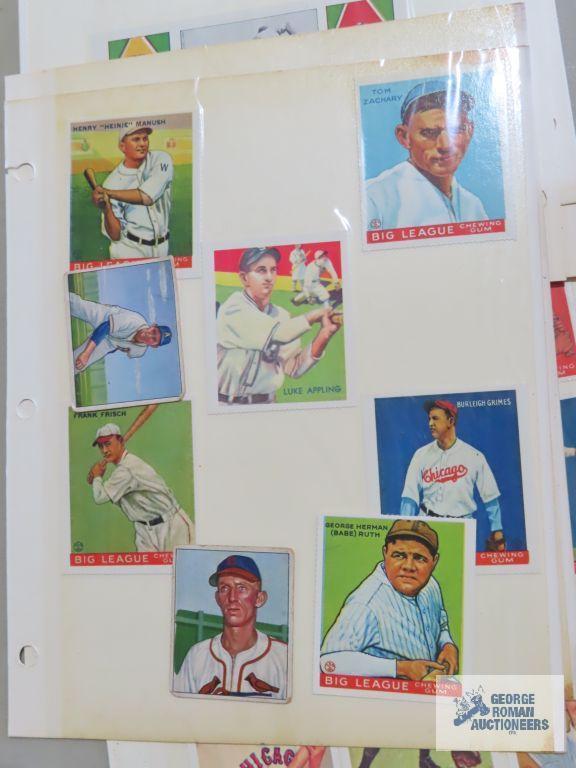 Big League Chewing Gum reprint baseball cards, Cracker Jack reprint cards, and other reprints