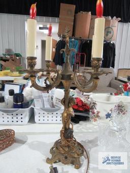 Metal electric candelabra style lamp