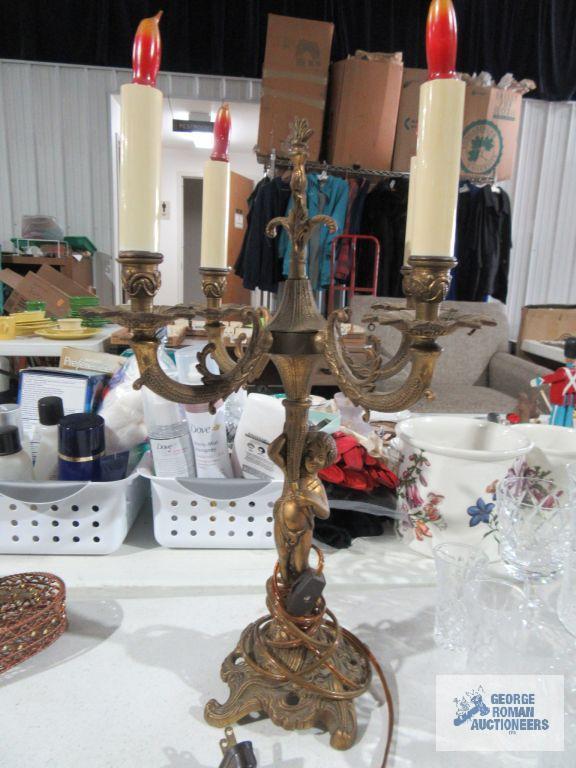 Metal electric candelabra style lamp