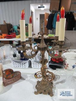 Metal electric candelabra style lamp