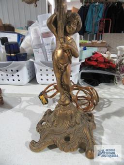 Metal electric candelabra style lamp