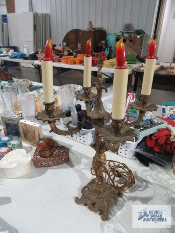 Metal electric candelabra style lamp