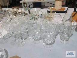 Assorted glass stemware
