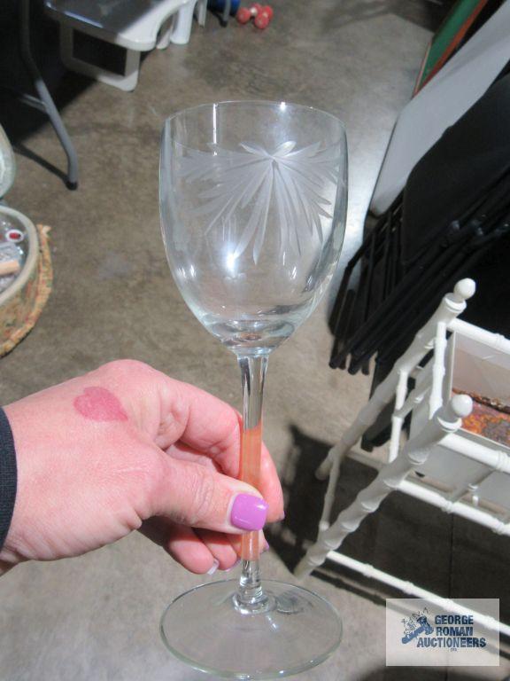 Assorted glass stemware