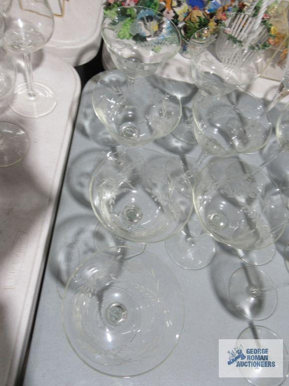 Assorted glass stemware