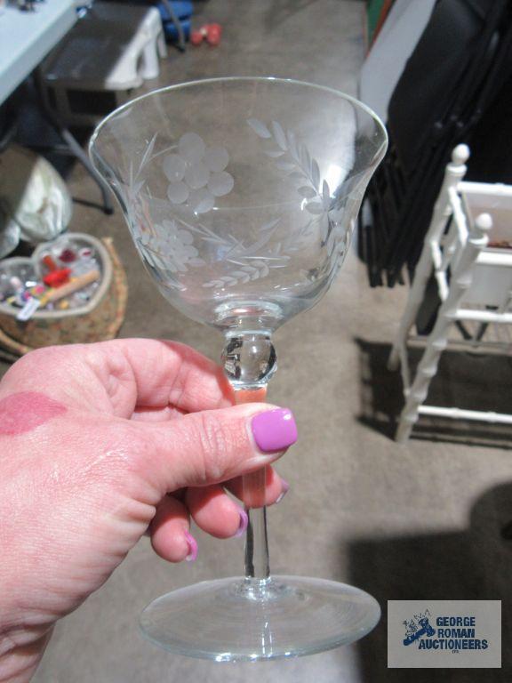 Assorted glass stemware