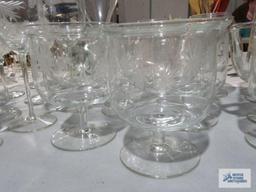 Assorted glass stemware