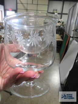 Assorted glass stemware