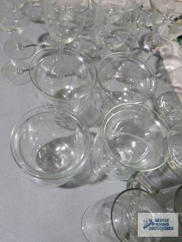 Assorted glass stemware