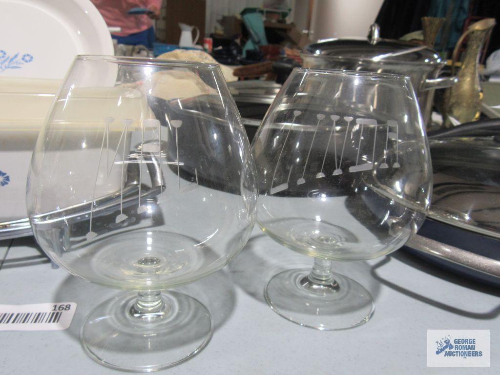 Assorted glass stemware