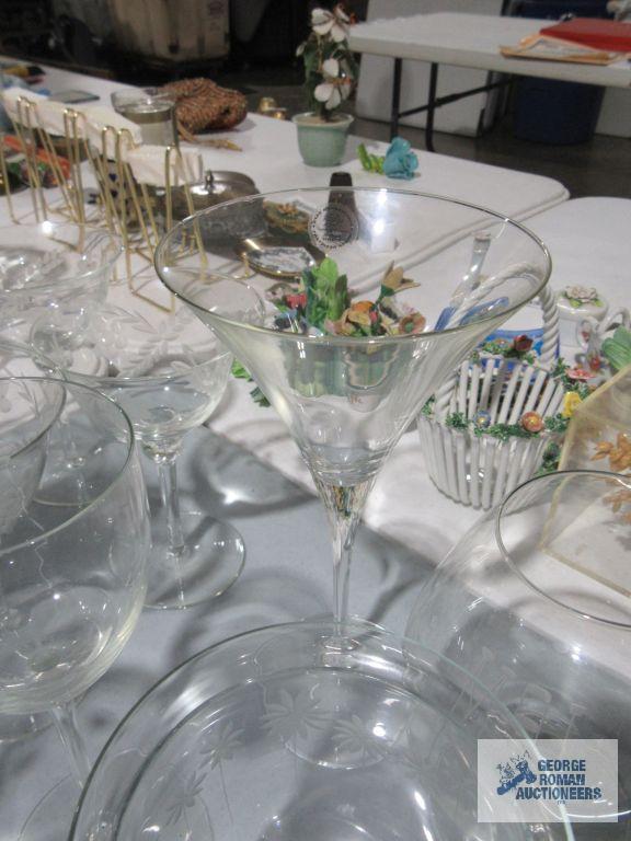 Assorted glass stemware