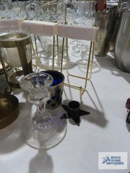 Variety of trinket boxes, plate holders, etc