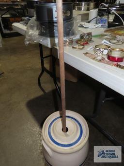 5 gallon butter churn, repaired chip on top
