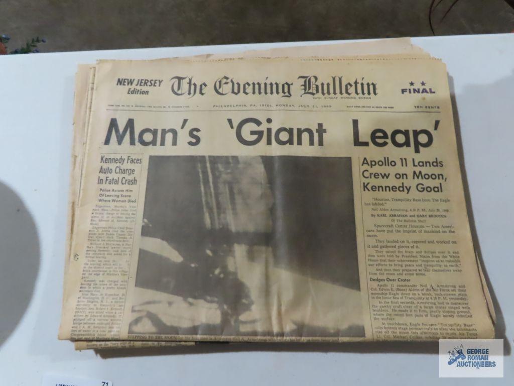 Presidential newspaper articles, tribute to John F. Kennedy book, victory in the gulf photo journal.
