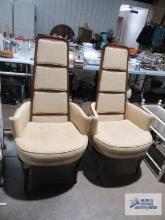 Two high back accent chairs