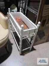 Painted rattan planter