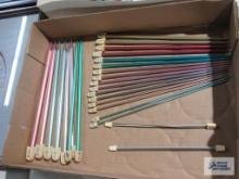 Assorted knitting needles