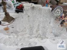 Variety of stemware, napkin rings, and toothpick holder