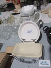 Corning Ware Cornflower Blue casseroles and holders