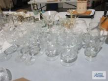 Assorted glass stemware