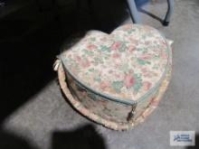 Heart shaped sewing basket