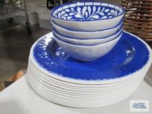 Plastic bowls and plates