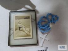Picture frame and rosary