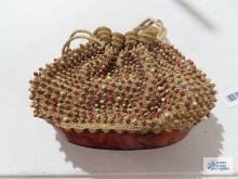 Beaded purse with plastic bottom