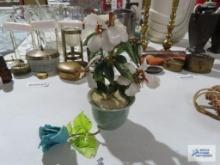 Murano glass flower and ceramic flower arrangement
