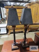 Pair of decorative lamps.