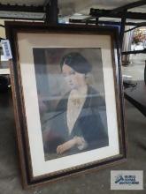 Vintage print of woman