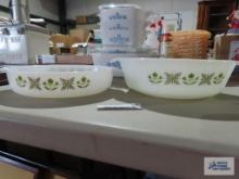 Two Fire King baking dishes