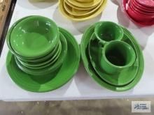 Assorted Fiesta dishware, green