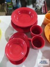 Assorted Fiesta dishware, red